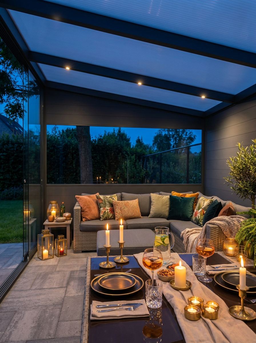 A Vale veranda in the evening